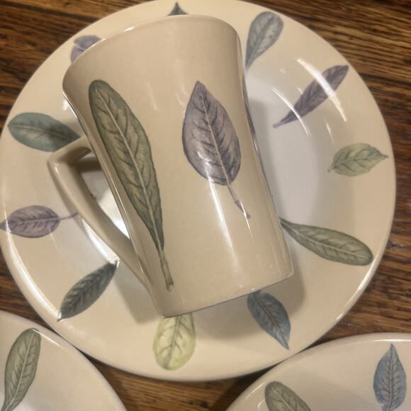 6 PIECE SET Portmeirion Seasons Leaves - 3 Plates 3 Mugs By Susan Williams-Ellis - Picture 4 of 14